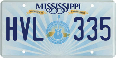 MS license plate HVL335