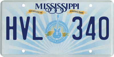 MS license plate HVL340