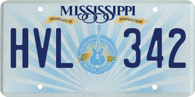 MS license plate HVL342