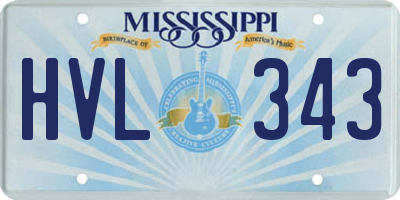 MS license plate HVL343