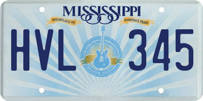 MS license plate HVL345