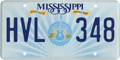 MS license plate HVL348
