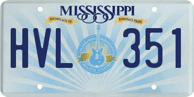 MS license plate HVL351