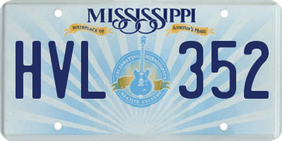 MS license plate HVL352
