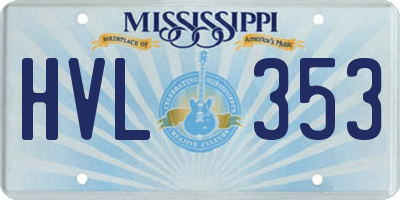 MS license plate HVL353
