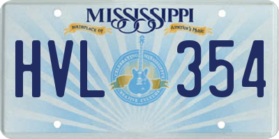 MS license plate HVL354