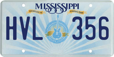 MS license plate HVL356