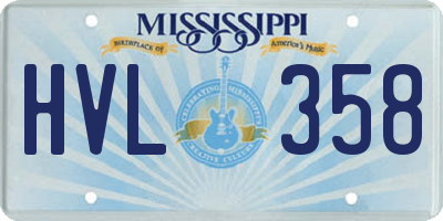 MS license plate HVL358