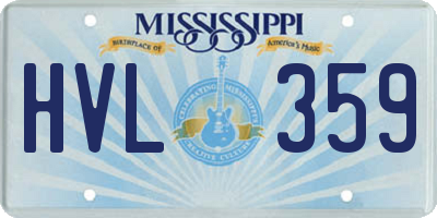 MS license plate HVL359