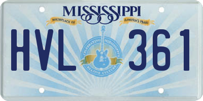 MS license plate HVL361