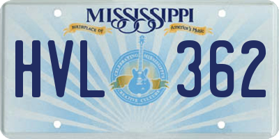 MS license plate HVL362