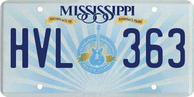 MS license plate HVL363