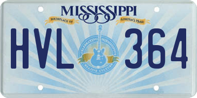 MS license plate HVL364