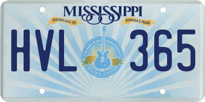 MS license plate HVL365