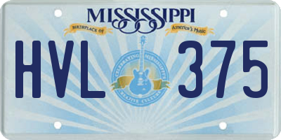 MS license plate HVL375