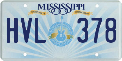 MS license plate HVL378