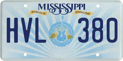 MS license plate HVL380