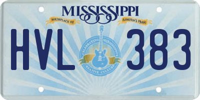 MS license plate HVL383