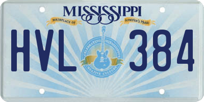 MS license plate HVL384