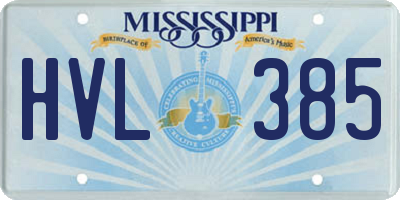 MS license plate HVL385