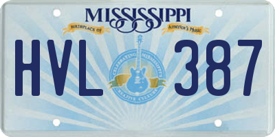 MS license plate HVL387