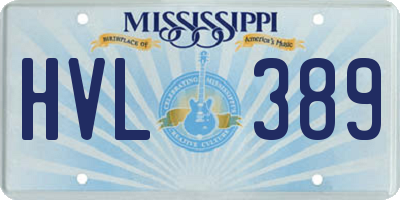 MS license plate HVL389