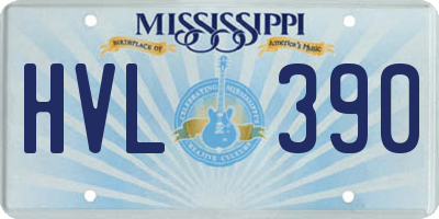 MS license plate HVL390