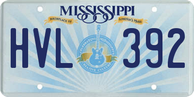 MS license plate HVL392