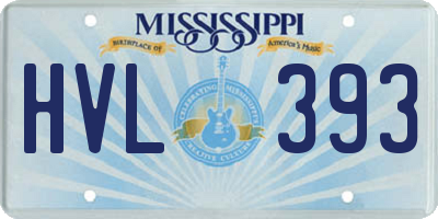 MS license plate HVL393