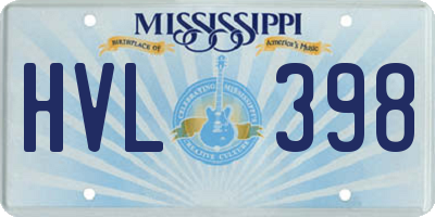 MS license plate HVL398