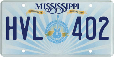 MS license plate HVL402