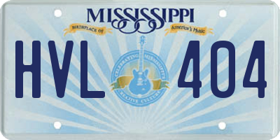 MS license plate HVL404