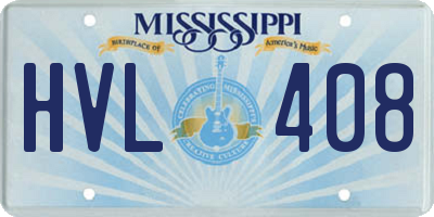 MS license plate HVL408