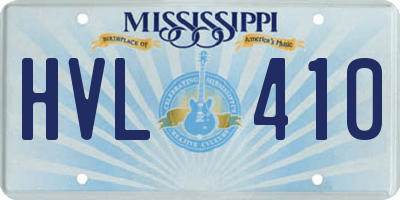 MS license plate HVL410