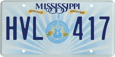 MS license plate HVL417