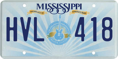 MS license plate HVL418