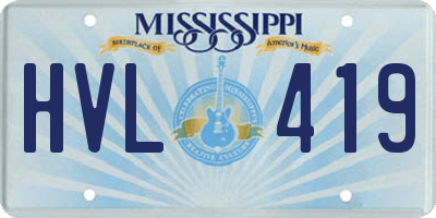 MS license plate HVL419