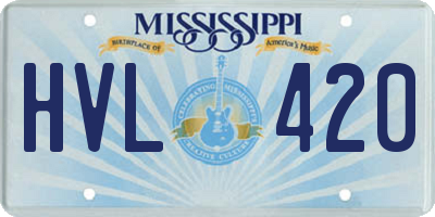 MS license plate HVL420