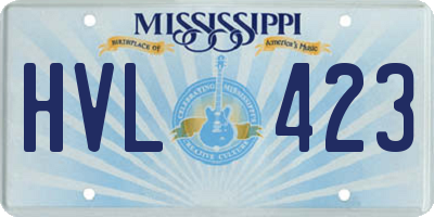 MS license plate HVL423