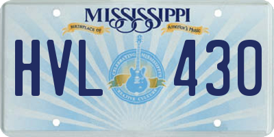 MS license plate HVL430