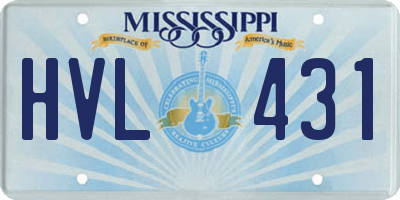 MS license plate HVL431