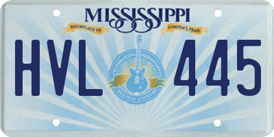 MS license plate HVL445