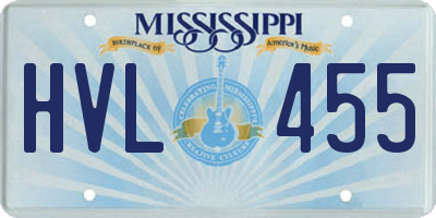 MS license plate HVL455