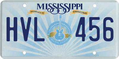MS license plate HVL456