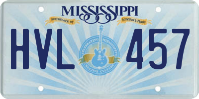 MS license plate HVL457