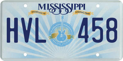 MS license plate HVL458