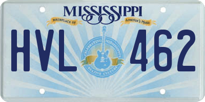 MS license plate HVL462