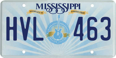 MS license plate HVL463
