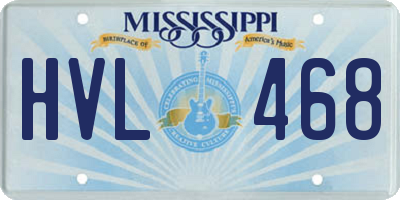 MS license plate HVL468