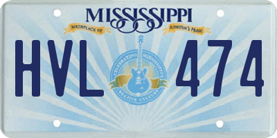 MS license plate HVL474